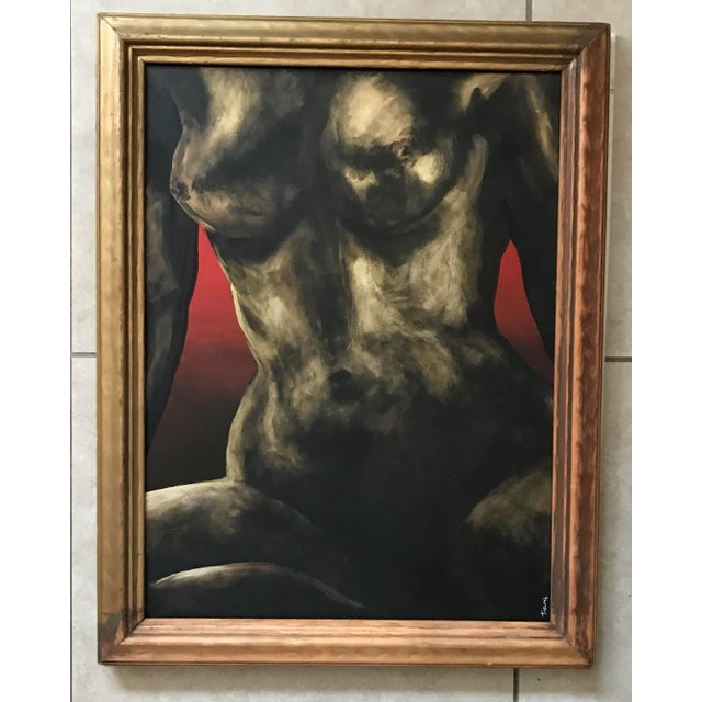 2000 - 2009 Modernist Female Nude Life Study Acrylic Painting on Canvas For Sale - Image 5 of 5