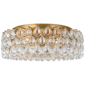AERIN for Visual Comfort Signature Liscia Large Flush Mount in Gild with Crystal