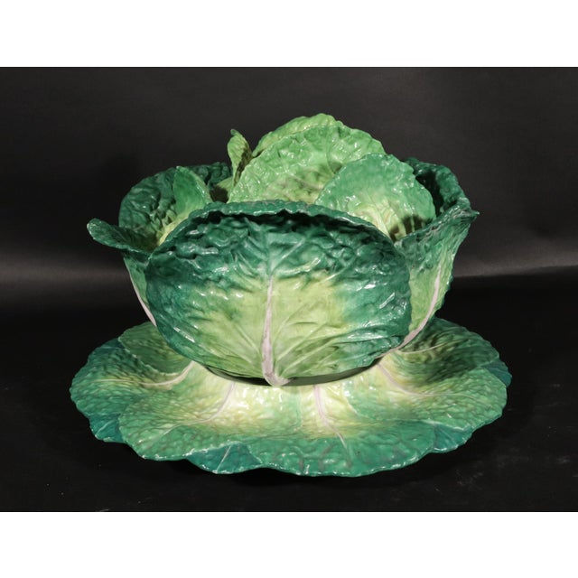 The Art of Naturalism: Rare 19th-Century Jacob Petit Porcelain Tromp L'oeil Cabbage Tureen & Stand Circa: 1830–1860 |...