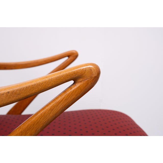 Organic Shape Rock & Roll Lounge Chair with New Red Polka Dot Upholstery, 1950s For Sale - Image 9 of 14