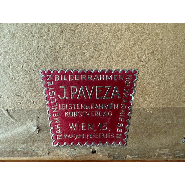 Vintage Framed Color German Scene Etching For Sale - Image 10 of 11