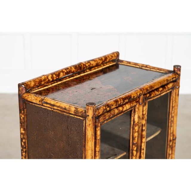English Lacquered Glazed Bamboo Cabinet, 1880s For Sale - Image 9 of 15