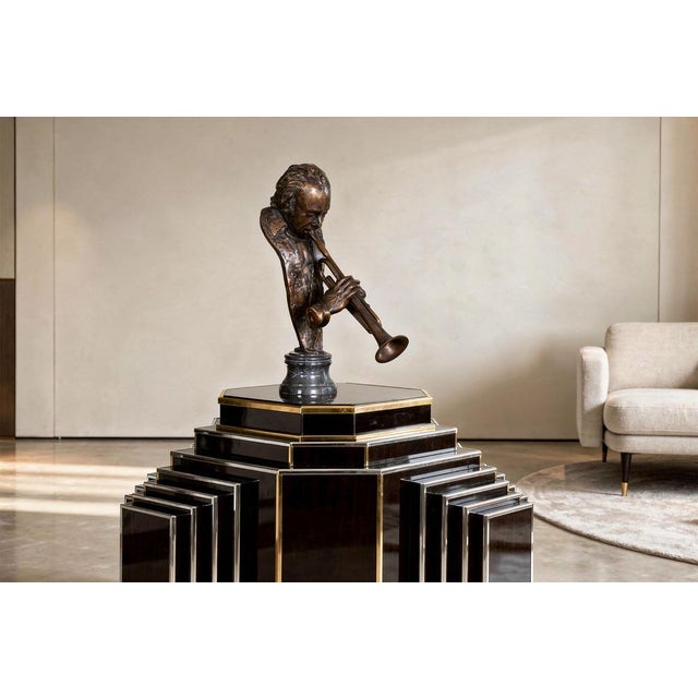 Art Deco Miles Davis Sculpture in Bronze and Marble, Czech, 1930s For Sale - Image 17 of 18