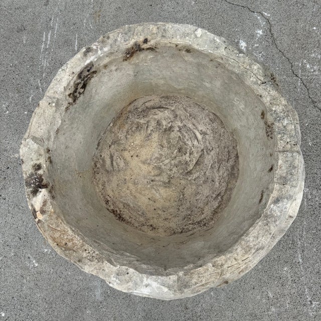 Antique Limestone Trough 51623d 23" Dia For Sale In Los Angeles - Image 6 of 6