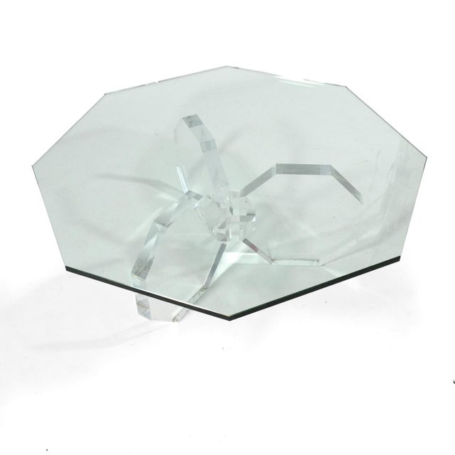Lucite Octagonal Form Coffee Table For Sale - Image 4 of 7