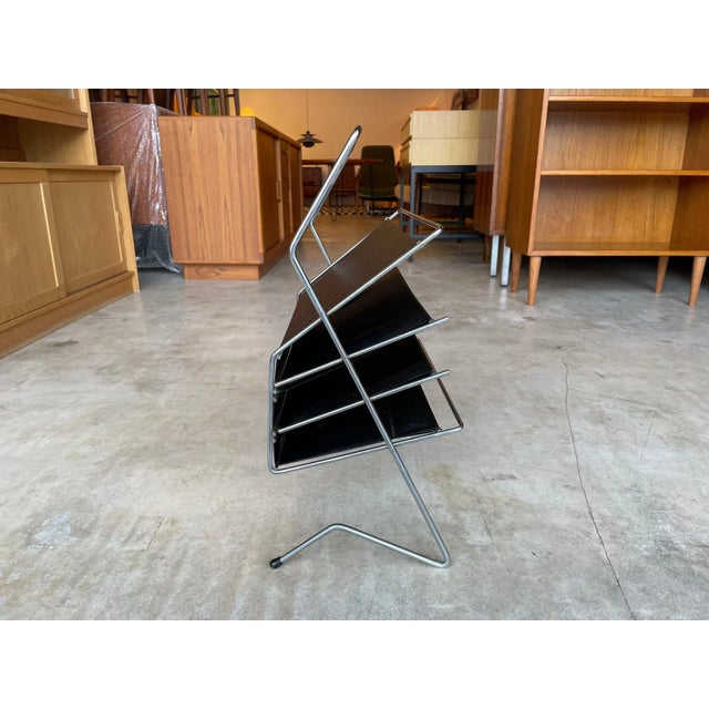 Metal Mid-Century Magazine / LP Rack, 1960s For Sale - Image 7 of 11