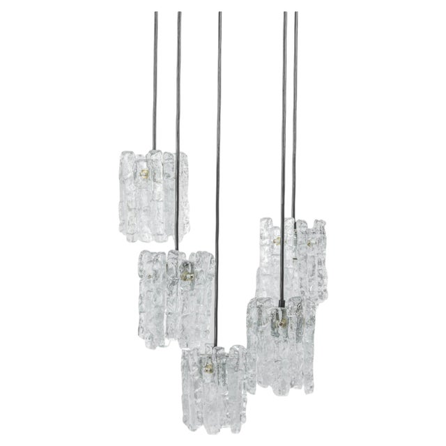 Murano Glass Cascading Chandelier attributed to Kalmar, Austria, 1970s For Sale
