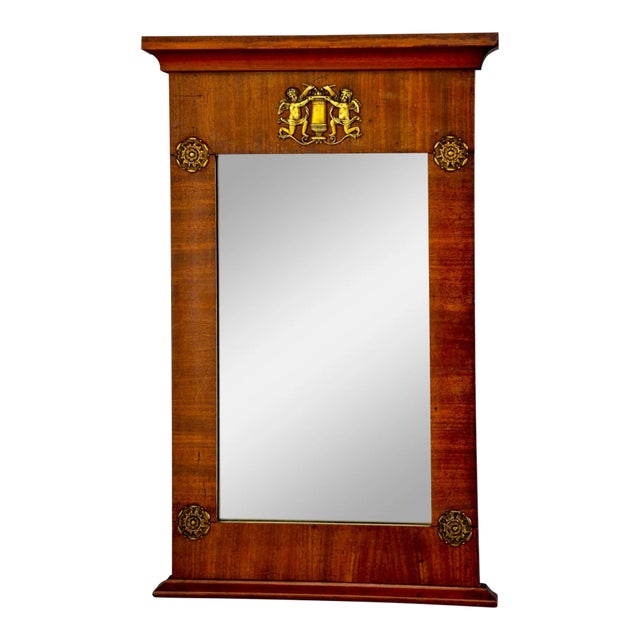 19th Century Empire Style Ormolu and Mahogany Framed Wall Mirror Chairish