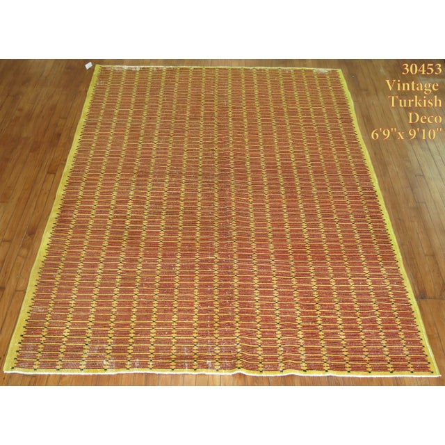 Zeki Muren Turkish Deco style, intermediate size rug. 6'9'' x 9'10'' Zeki Muren was a famous Turkish musician back in the...