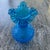 Fenton Art Glass Company Vintage Fenton Colonial Blue Hobnail Vase Ruffled Glass Vase – Mid-Century Collectible For Sale - Image 4 of 8