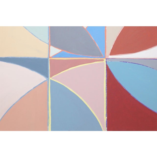 Textile 2026, SpatialEcho, Pastel Tones Painting on Canvas, Geometric Minimalism, Acrylic Paint on Canvas by Natalia Roman For Sale - Image 7 of 8