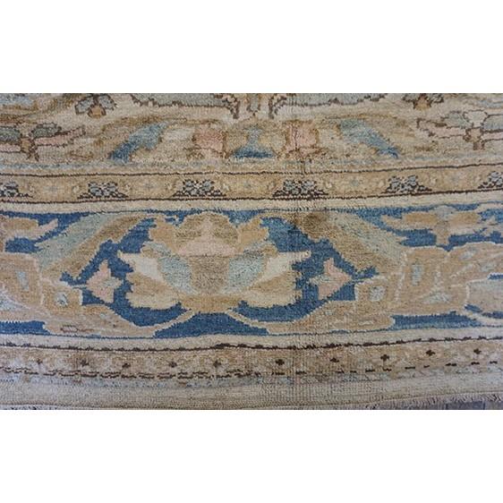Beige 1880s Beige Field Traditional Floral Antique Knotted Wool Malayer Gallery Rug For Sale - Image 8 of 9