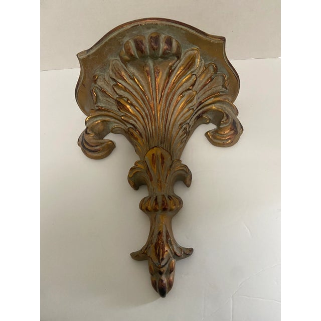 Mid 20th Century French Italian Style Giltwood Gold Wall Shelf For Sale - Image 11 of 11