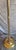 Metal Vintage Floor Lamp with Decorated Brass Frame and Four Opaque White Glass Shades, 1970s For Sale - Image 7 of 8