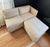 Champagne Petite Even Arm Occasional Sofa With Ottoman For Sale - Image 8 of 12