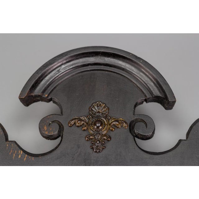 Small Louis Philippe Black Wooden Wall Hanging Key Cabinet, 1890s For Sale - Image 14 of 18