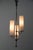 Unique 3-flamming Art Deco chandelier. Restored: nickel-plating with age patina cleaned and polished. Opaline glass...