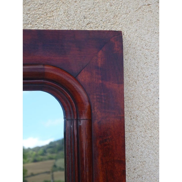 Large Antique Mirror with Flamed Mahogany Frame, 1890s For Sale - Image 16 of 17