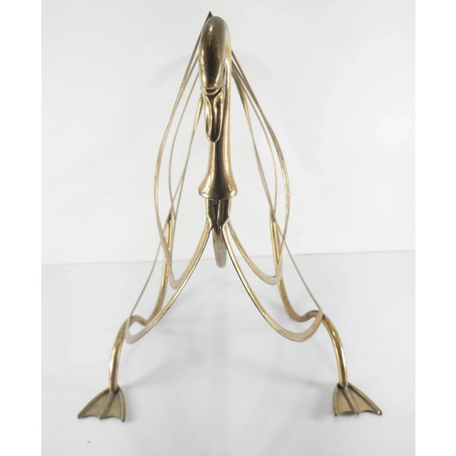 Metal 19th Century English Swan or Goose Form Brass Magazine Rack For Sale - Image 7 of 10