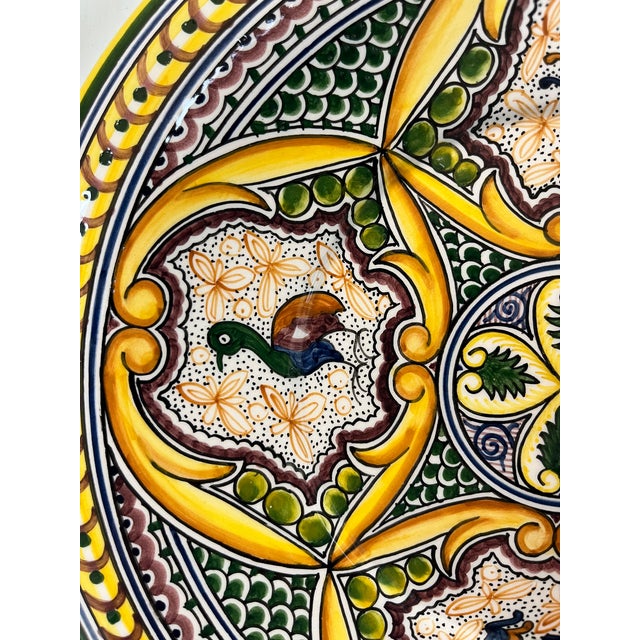 1990s Coimbra Ceramic - Hand Painted Portuguese Plate 5 For Sale - Image 5 of 9