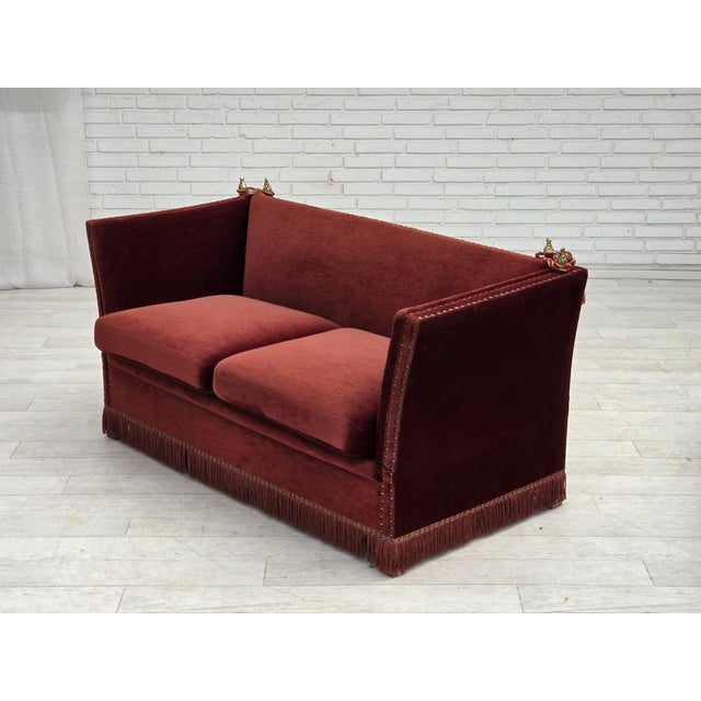 Danish 2-Seater Drop Arm Spanish Sofa in Furniture Velour, 1970s For Sale - Image 14 of 18