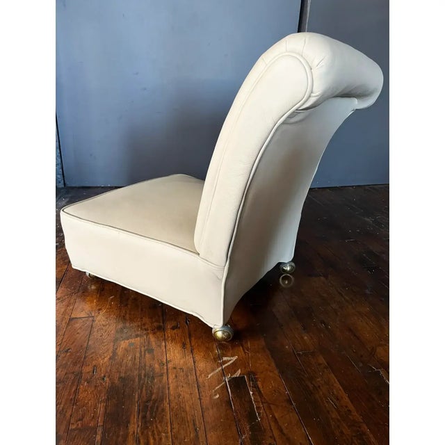 1950s Mid-Century Modern, Italian Leather Slipper Chairs Circa 1950s For Sale - Image 9 of 10