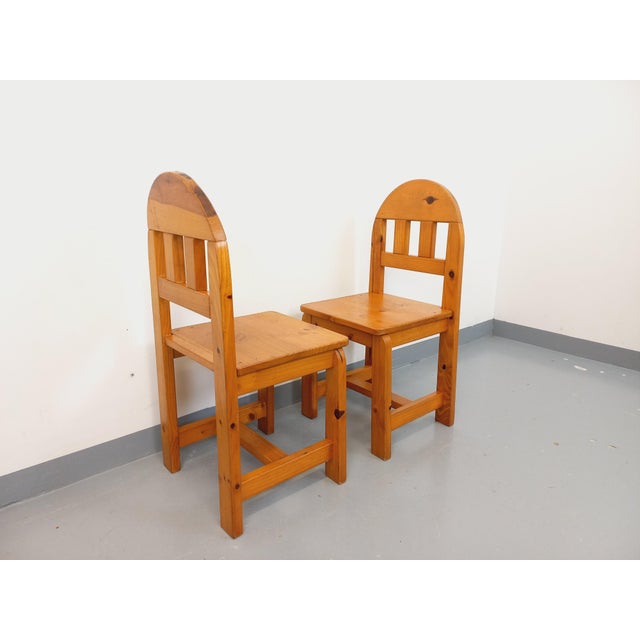 Wood Vintage Pine Chairs, 1980s, Set of 2 For Sale - Image 7 of 18