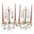 Pair of Crystal and Brass Two Light Candle Table Sconces on Marble Plinth For Sale