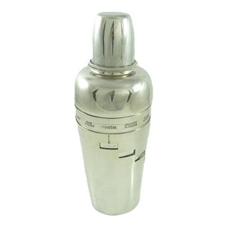 1930s Art Deco Silver Plated Cocktail Shaker by Giuliano Bossi | 'Dial-a-Drink' For Sale