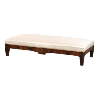 Antique French Empire Style Window Bench with a Silk Seat, 19th Century For Sale