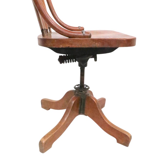 Late 19th Century Victorian Oak Swivel Desk Chair For Sale - Image 13 of 14