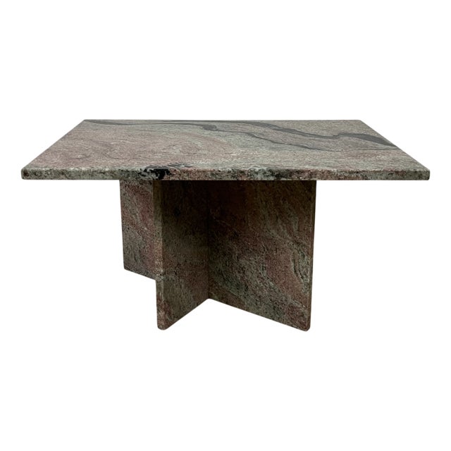 Rectangular Pink Marble Coffee Table, 1970s For Sale