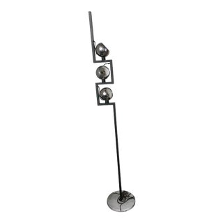 Italian Chrome Three-Globe Floor Lamps - A Pair For Sale