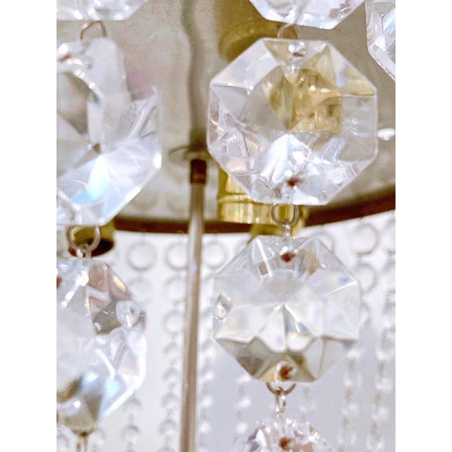 Metal 1950s Portuguese Bronze Basket Chandelier For Sale - Image 7 of 10