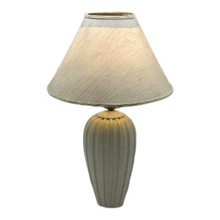 Vicke Lindstrand Ceramic Table Lamp in White for Upsala Ekeby Sweden, 1940s For Sale