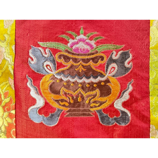 Vintage Tibetan Style Treasure Symbol Wall Hanging Tapestry Fabric Art For Sale - Image 11 of 14