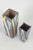 Guido gambone, italy. Two handmade studio vases, 1960s. Pair of unique rectangular ceramic vases with bold graphic hand-...