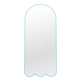 Full-Length Mirror With Sculptural Wavy Base - Light Blue Archvyli A3 For Sale