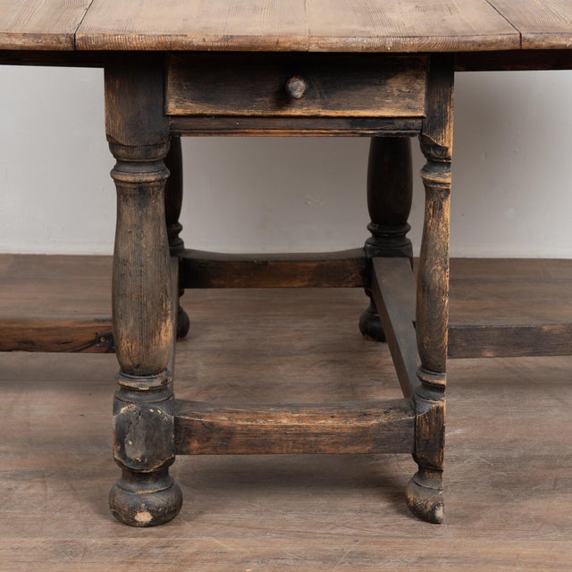 19th Century Swedish Pine Drop-Leaf Gate Leg Table For Sale - Image 16 of 17