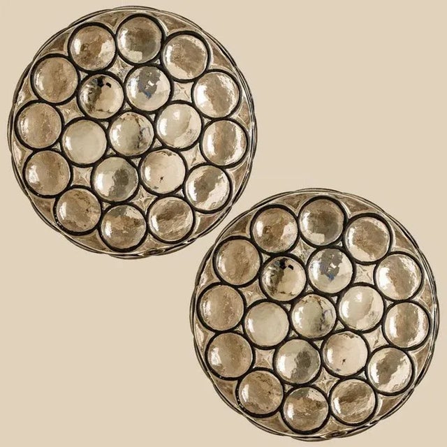 Circle Iron and Bubble Glass Sconces from Limburg, 1960s, Set of 2 For Sale - Image 16 of 18