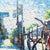 2020s Sound and Motion - Original Urban Bicycle Still Life Pointillist Acrylic Painting For Sale - Image 5 of 9