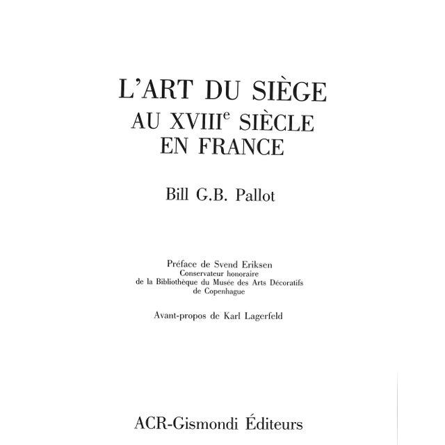 PALLOT, Bill G.B. Avant-Propos De Karl Lagerfeld [332] pp. ACR-Gismondi Editeurs 1987 12 5/8" x 10 1/8" A study of chair-...