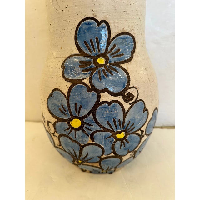 Large Painted Italian Ceramic Vase or Umbrella Cane Holder For Sale - Image 4 of 8