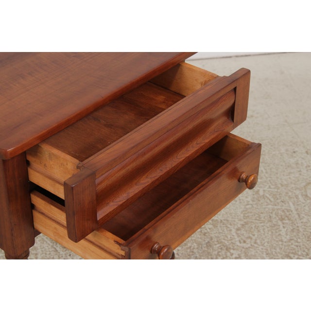 1960s Stickley Cherry 2 Drawer Nightstand End Table For Sale - Image 5 of 14