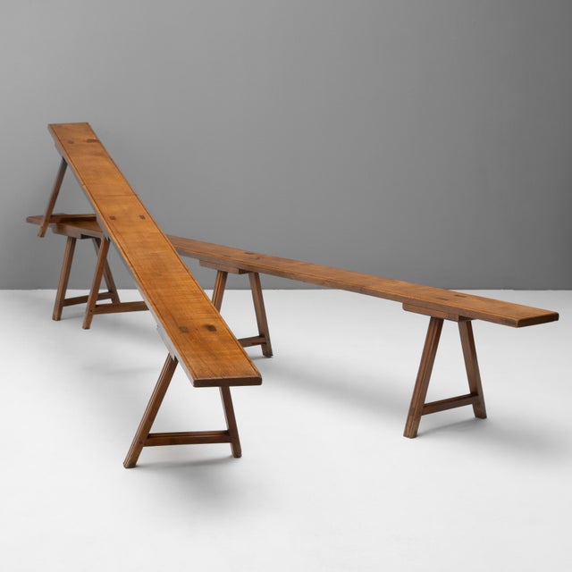 Pair of Long Cherry Benches. France circa 1900.