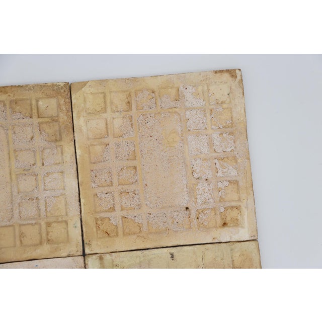 19th Century Set of Four Geometric Mediterranean Large Tiles, Portuguese For Sale - Image 13 of 15