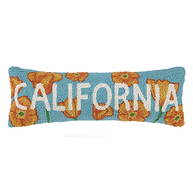 Contemporary California Poppy Hook Pillow, 8" x 24" For Sale - Image 3 of 3