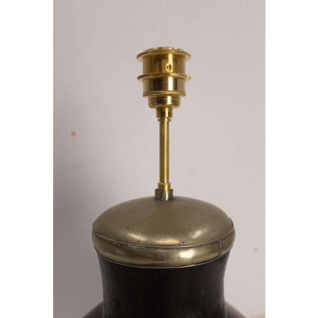 Ceramic Terracotta Tadelakt Finishing Black Table Lamp, 1970 For Sale - Image 7 of 14