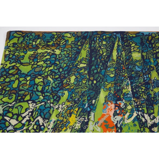 Traditional Vintage Signed Aubusson Square Tapestry “Summer Light” by Matégot - Rug & Kilim For Sale - Image 3 of 4