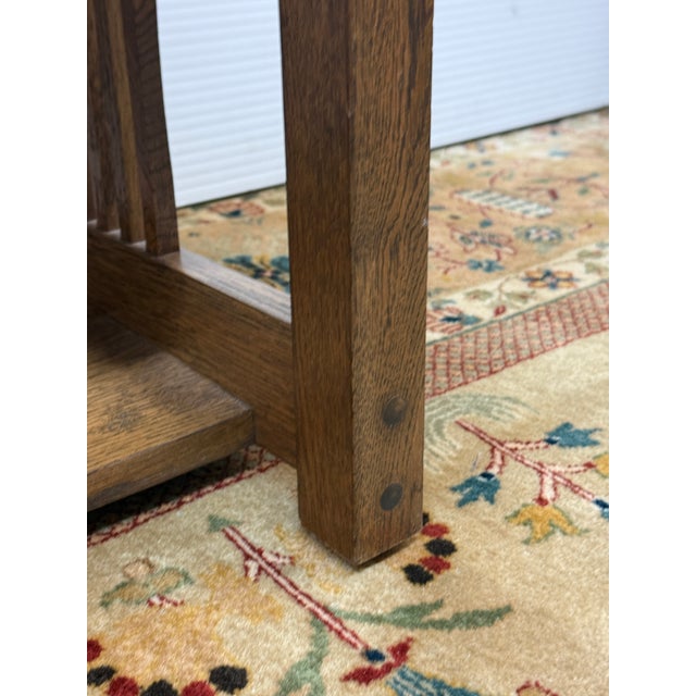 Vintage Arts and Crafts Leather Bench For Sale - Image 11 of 11